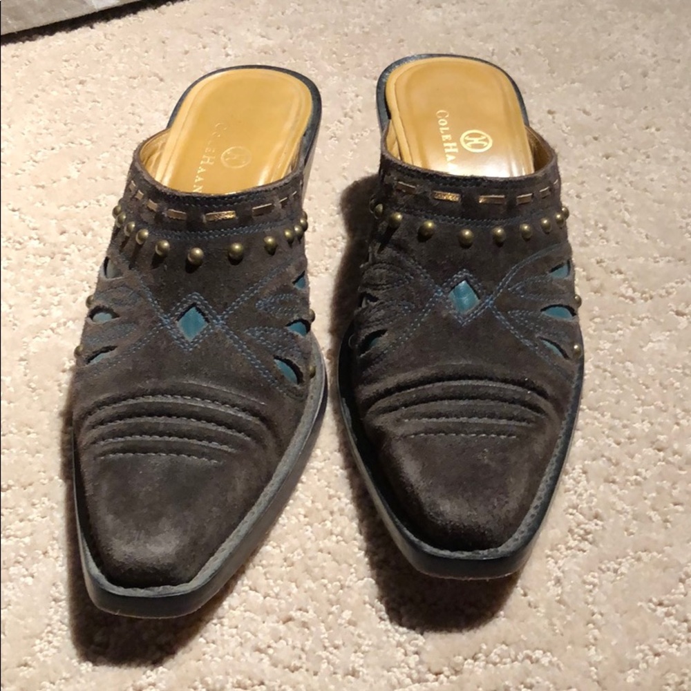 Suede mules